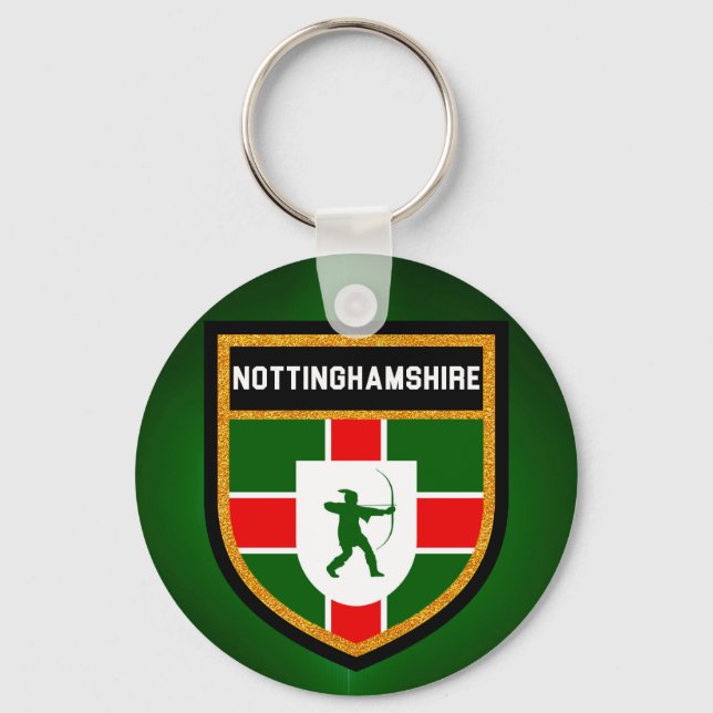 Nottinghamshire Flagga Nyckelring (Framsida)