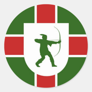 nottinghamshire regionflagga england Robin Hood Runt Klistermärke