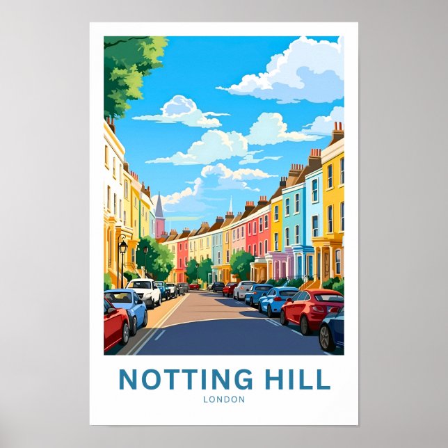Nottställ Backe London Travel Print Poster (Framsidan)