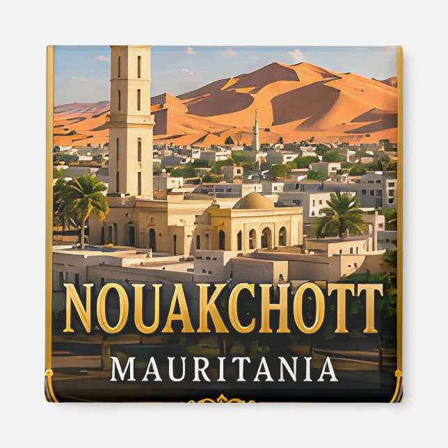 Nouakchott ökenkust och saharisk anda magnet (Framsidan)