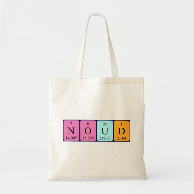 Noud periodisk bord namn tote bag tygkasse (Framsidan)
