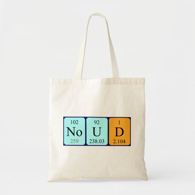 Noud periodisk bord namn tote bag tygkasse (Framsidan)
