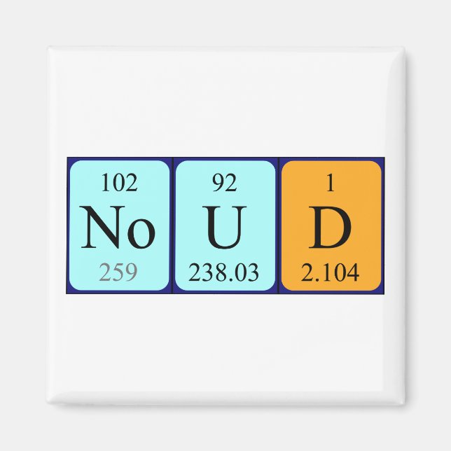 Noud Periodisk magnet bord namn (Framsidan)