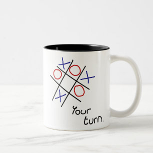Noughts & Kor (Tic-tac-toe) Två-Tonad Mugg