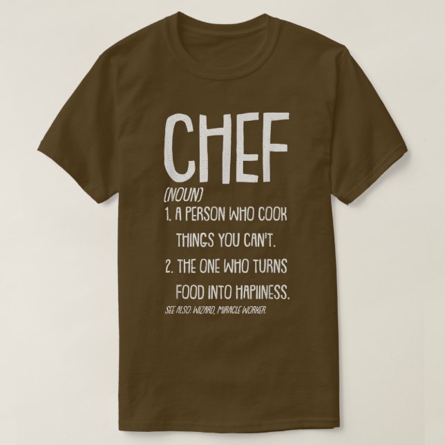 Noun Chef Funny Sous Master Head Eecuated Cooking T Shirt (Design framsida)