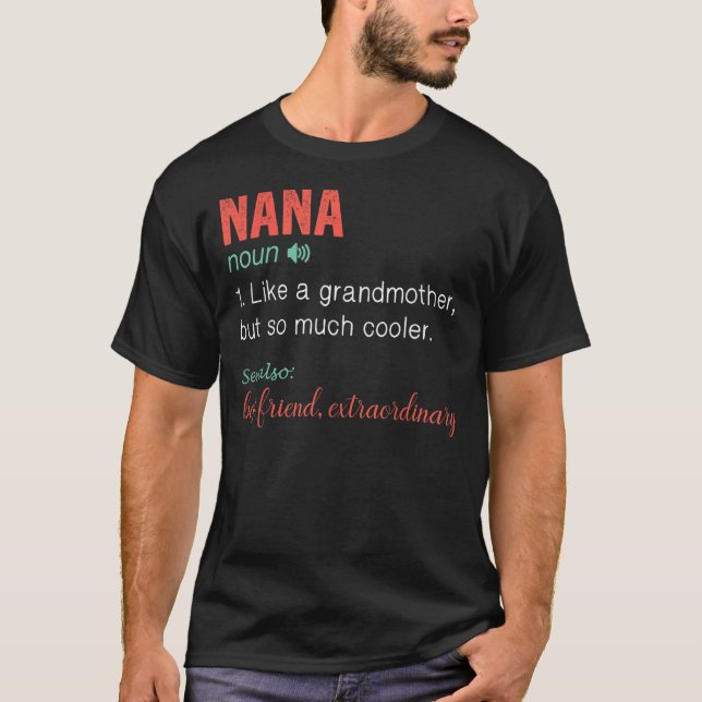 Noun Definition Nutrition för Mamma Mors dag Nan T Shirt (Framsida)