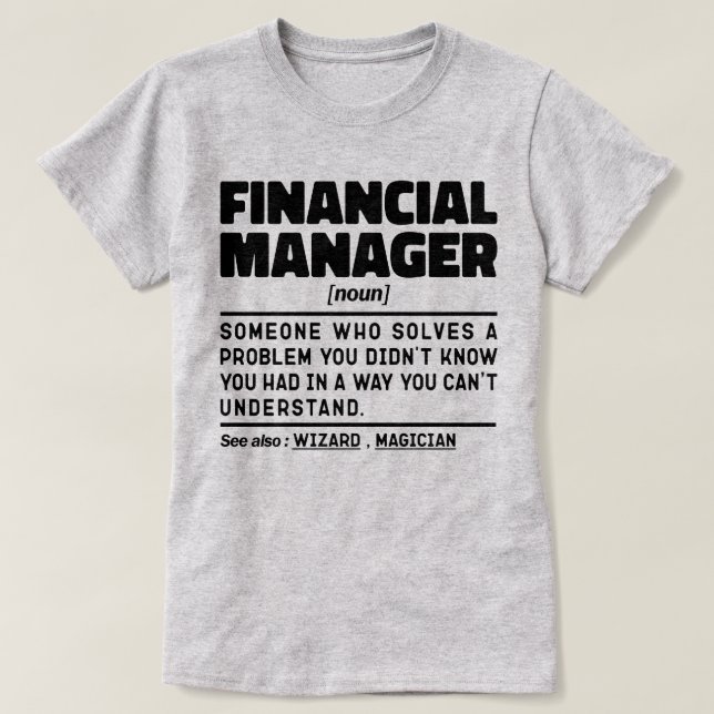 Noun Management-inspiration för finanschef T Shirt (Design framsida)