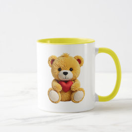 Nounours en peluche, un vrai petit cœur. mugg