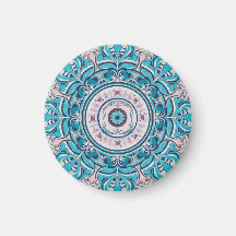 Nouveau Blommigt Mandala Magnet
