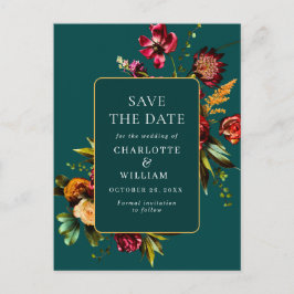 Nouveau Blommor Bröllop Spara Datum QR-kod Vykort