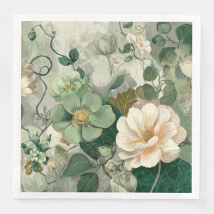 Nouveau Bloom Elegance Botaniskt Papper Pappersservett