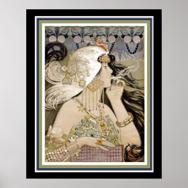 Nouveau Cigarette Ad av Manuel Orazi 16 x 20 Poster (Framsidan)