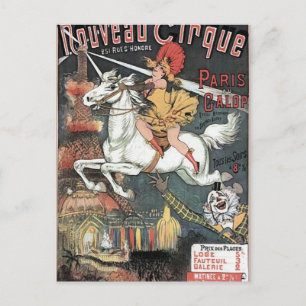 Nouveau Cirque Revuew Hippique Retro Theater Vykort