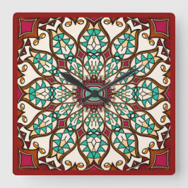 Nouveau Desert Flower Fyrkantig Klocka