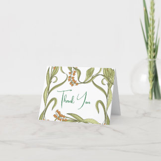 Nouveau Flower Bröllop Tack Kort
