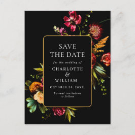 Nouveau Flowers Bröllop spara datum QR-kod Vykort