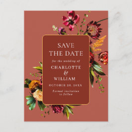 Nouveau Flowers Bröllop spara datum QR-kod Vykort