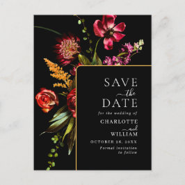 Nouveau Flowers Bröllop spara datum QR-kod Vykort