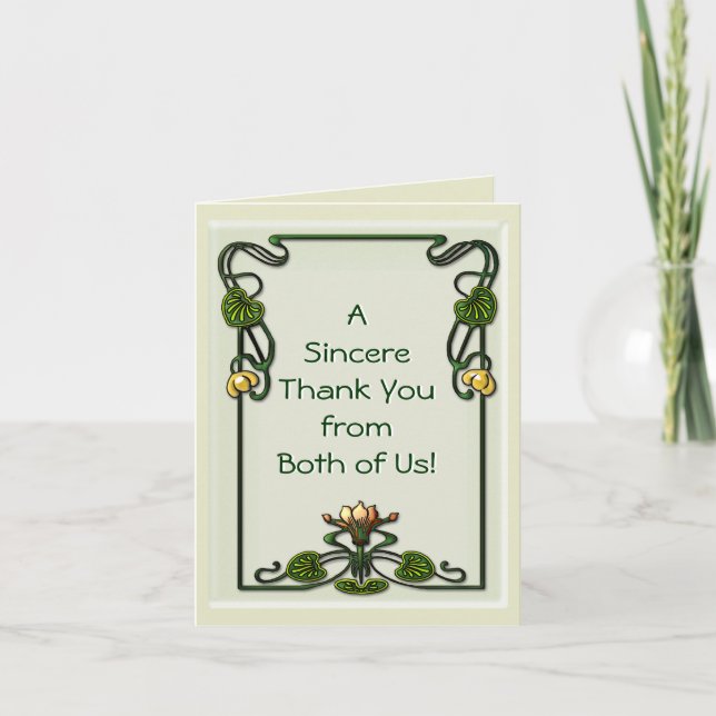 Nouveau Lilies (Tackkort Card) Tack Kort (Framsida)