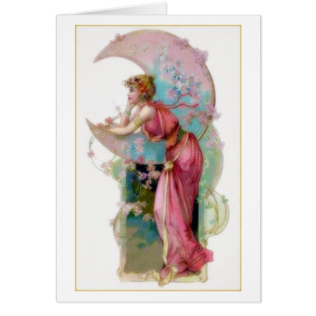 Nouveau måne hälsningskort (Framsidan)