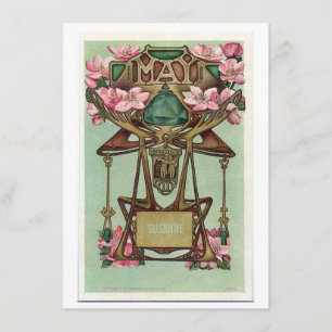 Nouveau May Gemini zodiac-födelsedagsinbjudan Inbjudningar