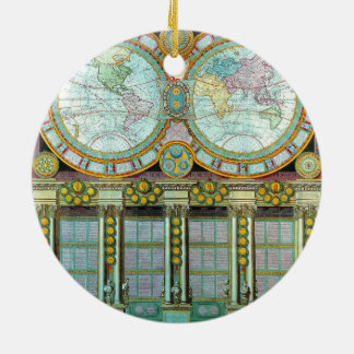 Nouveau Monde-Old-Cartographic-Kartor Julgransprydnad Keramik