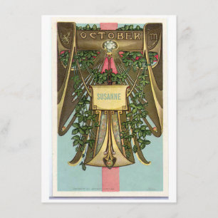 Nouveau Oktober Scorpio zodiac födelsedagsinbjudan Inbjudningar