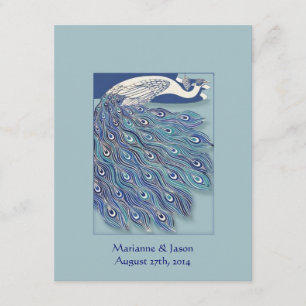 Nouveau Peacock Wedding bjudande Inbjudningar