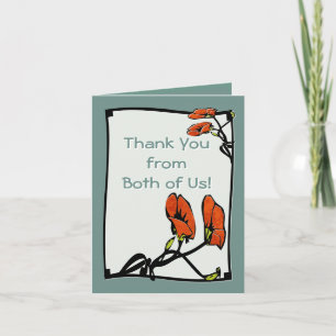 Nouveau Poppies (Thank You From Both Note) Tack Kort