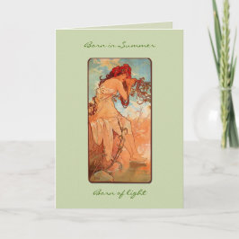 Nouveau Summer Girl Birthday Card Kort