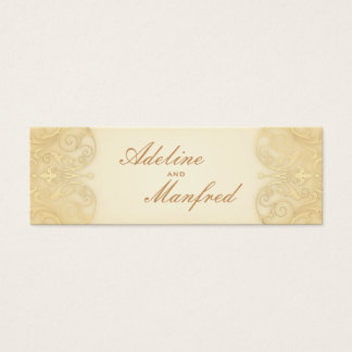Nouveau Victorian Blek Guld Finare Bröllop Litet Visitkort
