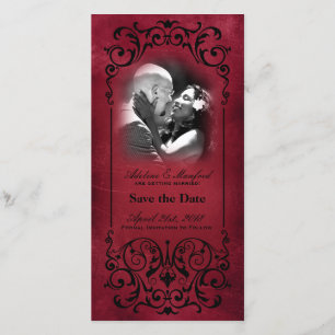 Nouveau Victorian: Red & Black Save Date Spara Datumet
