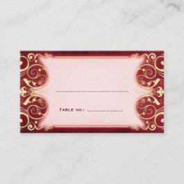 Nouveau Victorian: Red & Guld Bord Escort Card Placeringskort
