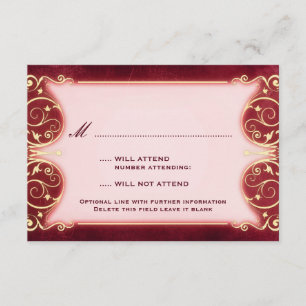 Nouveau Victorian: Red & Guld OSA Kort