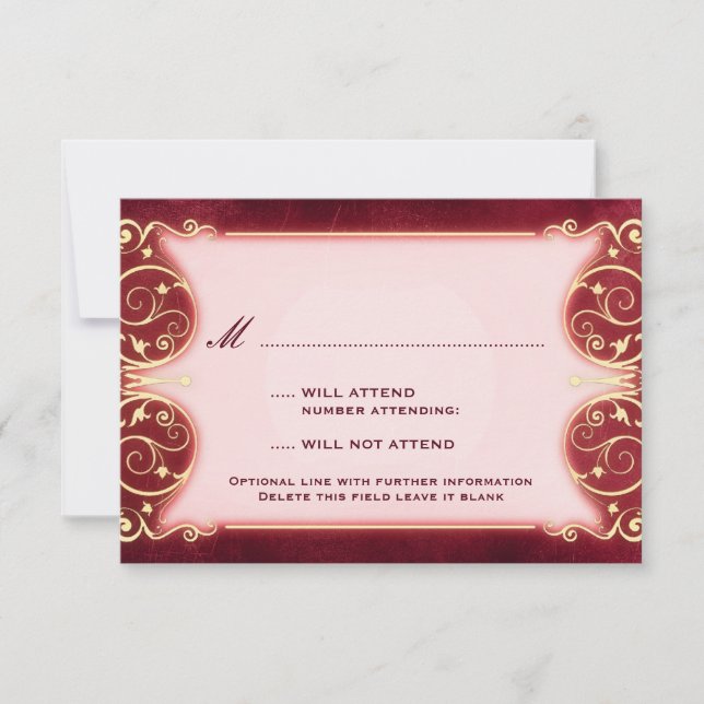 Nouveau Victorian: Red & Guld OSA Kort (Framsida)