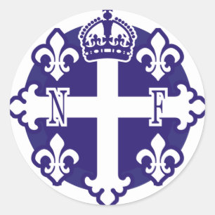 Nouvelle-Frankriken l'Amerique du Nord Runt Klistermärke