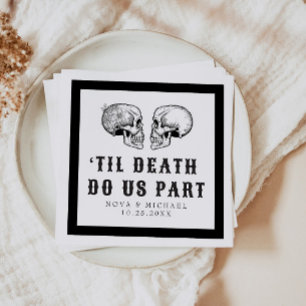 NOVA Gothic Blommigt Skull Til Död Bröllop Pappersservett