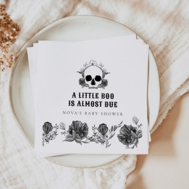 NOVA Gothic Skull Little Boo Halloween Baby Shower Pappersservett (Skapare uppladdad)