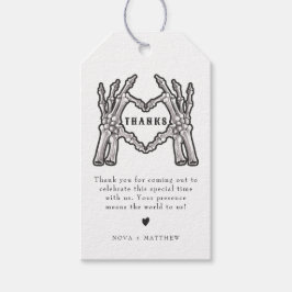 NOVA Halloween Skeleton Heart Händer Tack Presentetikett