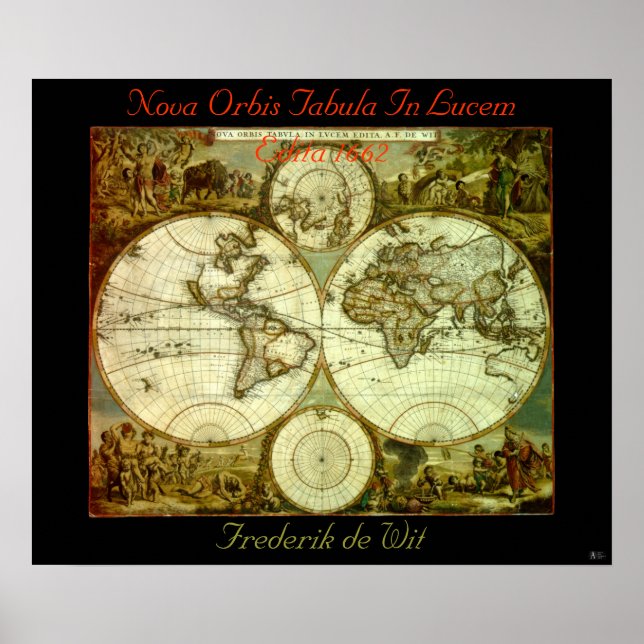 NOVA ORBIS TABULA IN LUCEM EDITA 1662 POSTER (Framsidan)