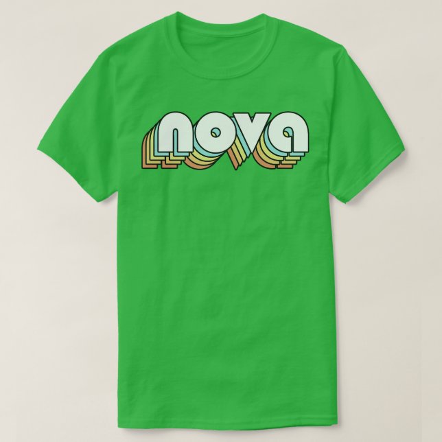 Nova Retro Rainbow Typography Faded Stil T Shirt (Design framsida)