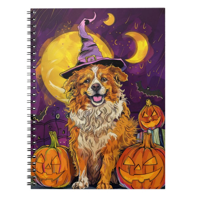 Nova Scotia Anka Toller Halloween Witch Pumpkin Anteckningsbok (Framsidan)