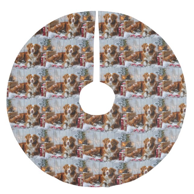 Nova Scotia Anka Toller Hund julfesten Julgransmatta Borstad Polyester (Framsidan)