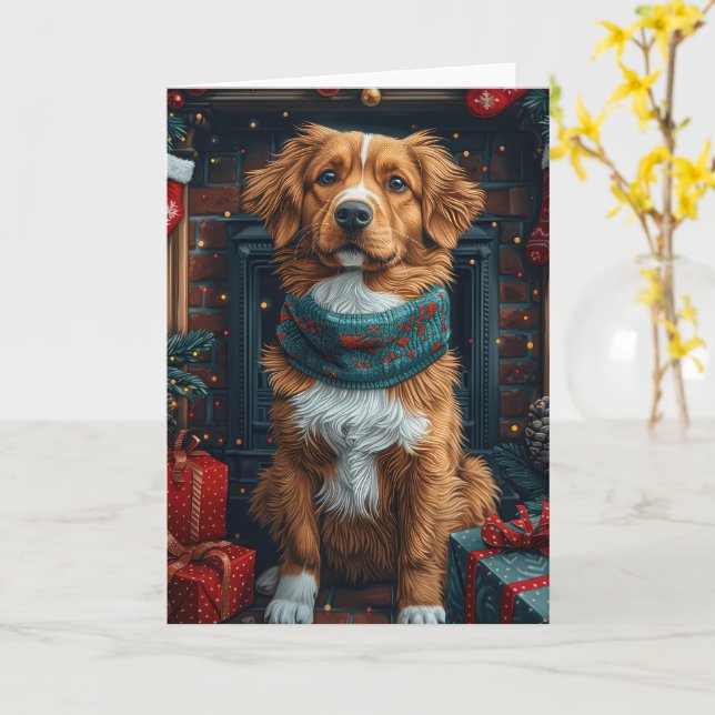 Nova Scotia Anka Toller julgåvor Fireplace Kort (Gul blomma)