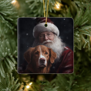 Nova Scotia Anka Toller med Jultomten Festive Julgransprydnad Keramik