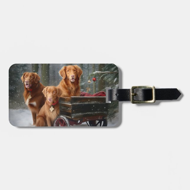 Nova Scotia Anka Toller Retriever Snowy Sleigh Bagagebricka (Horisontell Framsida)