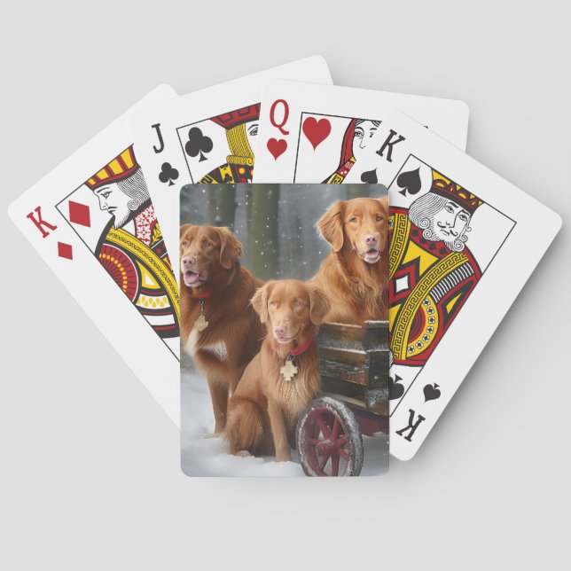 Nova Scotia Anka Toller Retriever Snowy Sleigh Casinokort (Baksidan)