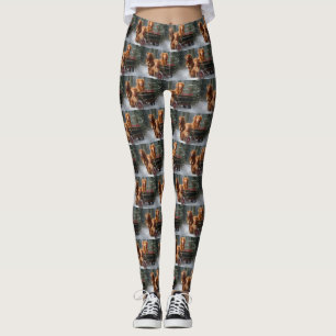 Nova Scotia Anka Toller Retriever Snowy Sleigh Leggings