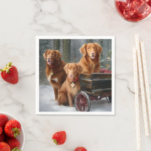 Nova Scotia Anka Toller Retriever Snowy Sleigh Pappersservett