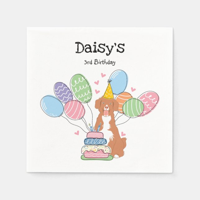 Nova Scotia Anka Tolling Retriever Birthday Papper Pappersservett (Framsidan)